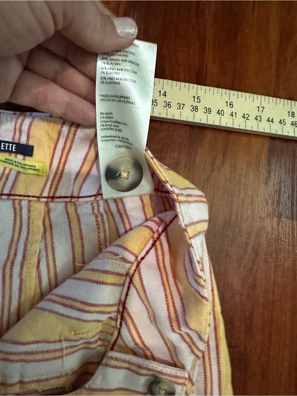 Anthropologie Maeve The Colette Striped Pants in Yellow and Pink size 29 - Picture 7 of 11